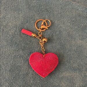 Heart-Shaped Keychain with Gold Accents
